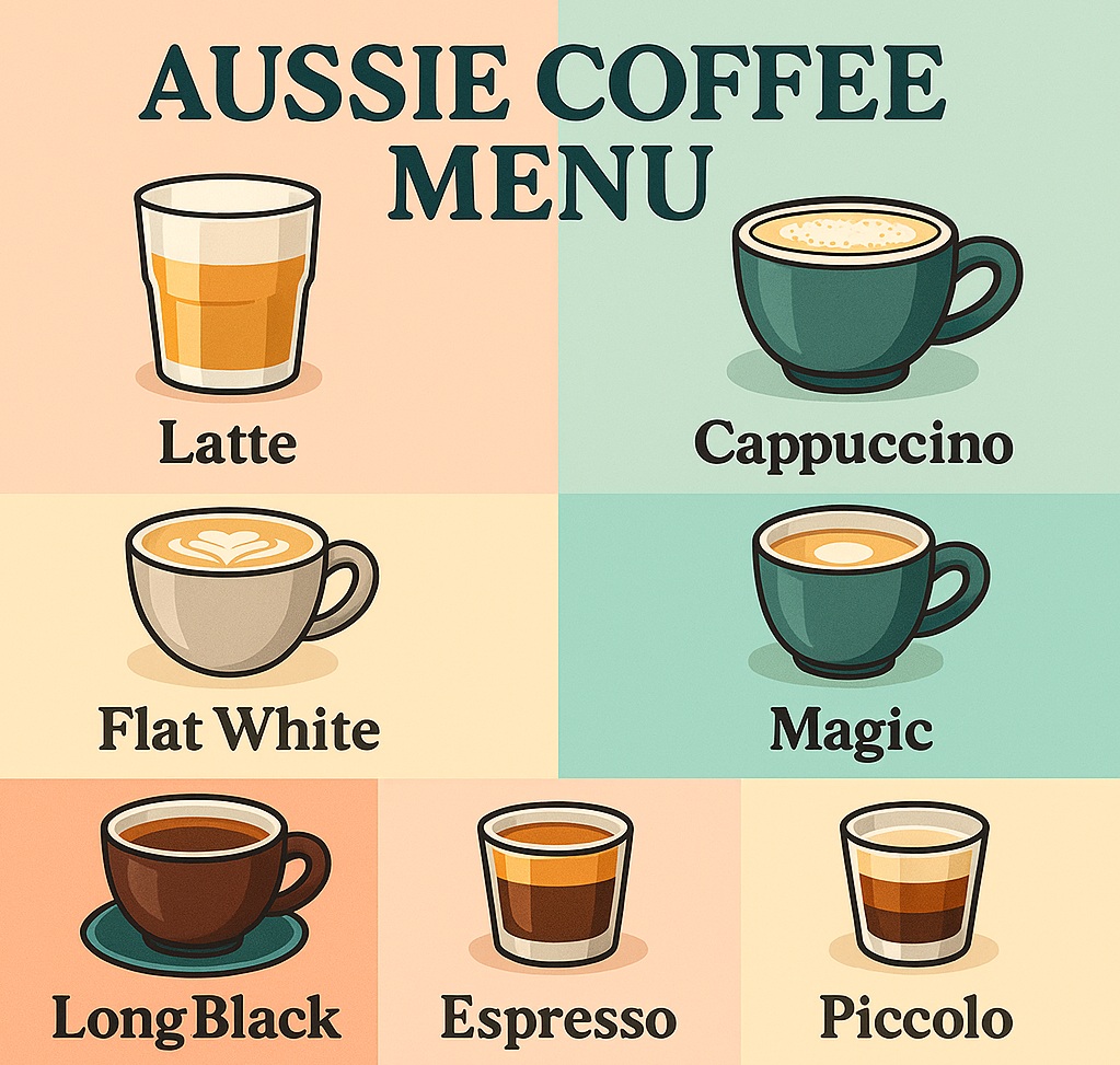 เมนูกาแฟออสเตรเลีย☕: ความต่างของแต่ละเมนู